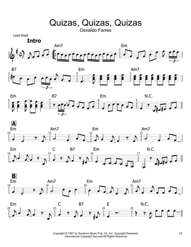 Quizas, Quizas, Quizas (perhaps, Perhaps, Perhaps) (arr. Philip M Jackson)