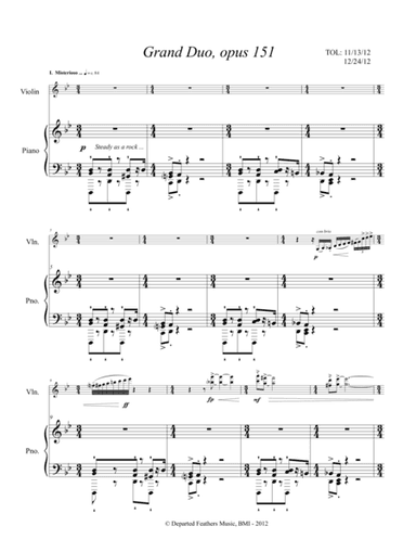 Grand Duo, opus 151 (2012) piano part