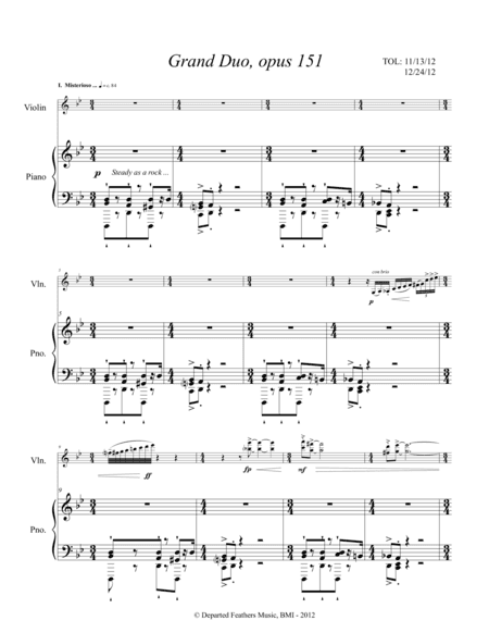 Grand Duo, opus 151 (2012) piano part