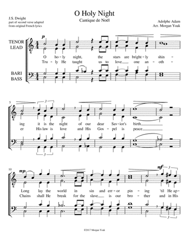 O Holy Night- TTBB unaccompanied (arr. Morgan Yoak)