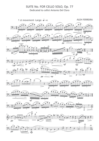 Suite No 4 for Cello Solo