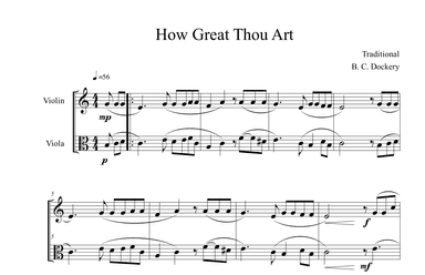 How Great Thou Art (Violin and Viola Duet) (arr. B. C. Dockery)