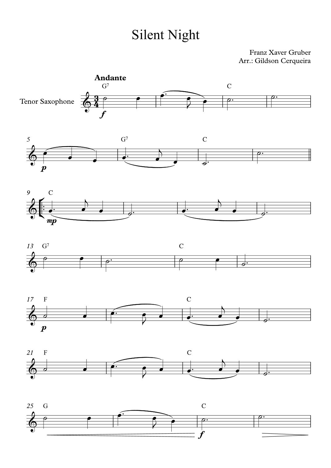 Silent Night (arr. Gildson Cerqueira)