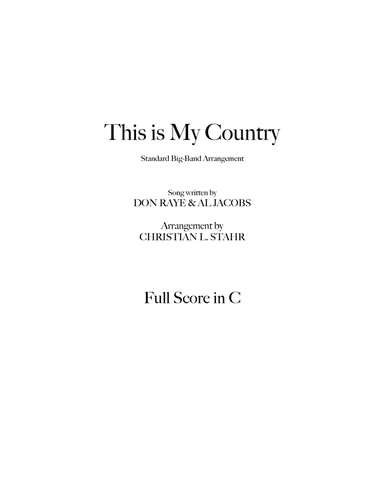 This is My Country (Full Score) (arr. Christian L. Stahr)