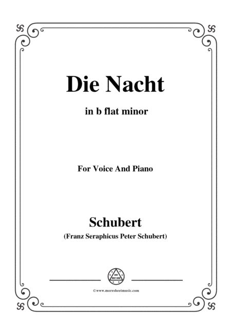 Schubert-Die Nacht,in b flat minor,D.534,for Voice and Piano (arr. MSM)