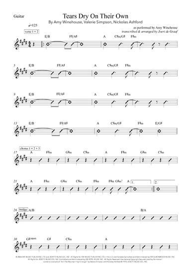 Tears Dry On Their Own (arr. Joeri de Graaf)