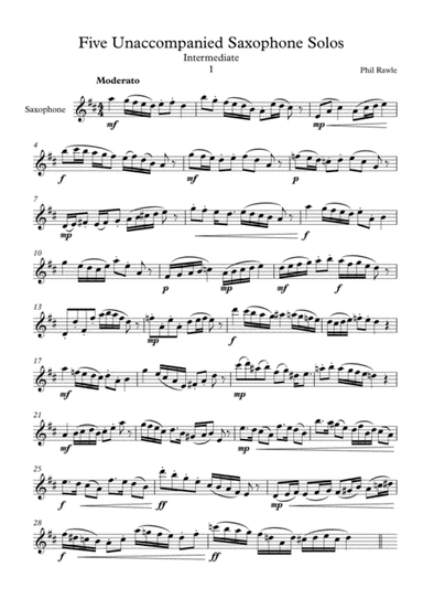 Five Unaccompanied Saxophone Solos  - Intermediate