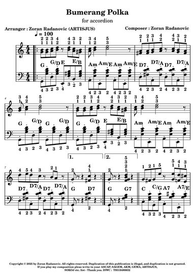 Bumerang Polka - for accordion