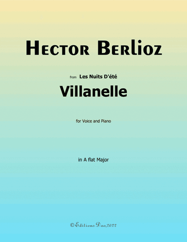 Villanelle, by Berlioz, in A flat Major (arr. Editions Dao)