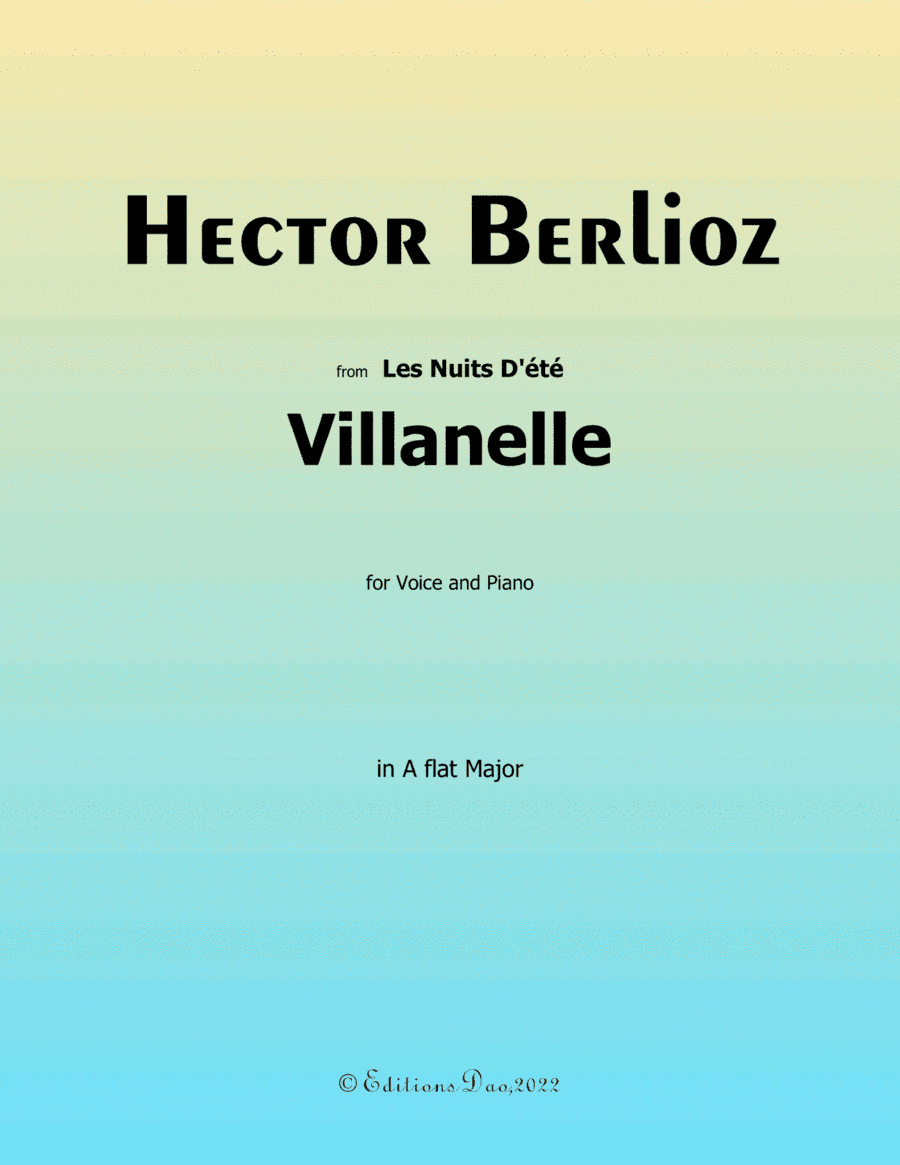 Villanelle, by Berlioz, in A flat Major (arr. Editions Dao)