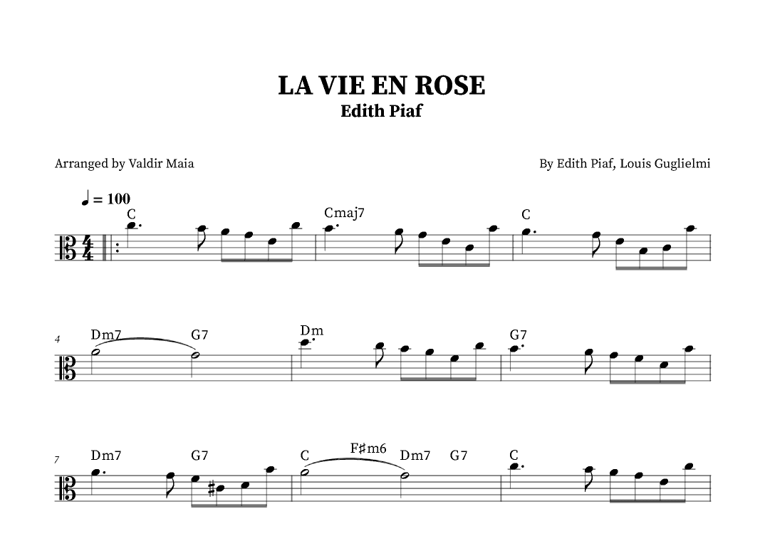 La Vie En Rose (arr. Valdir Maia)