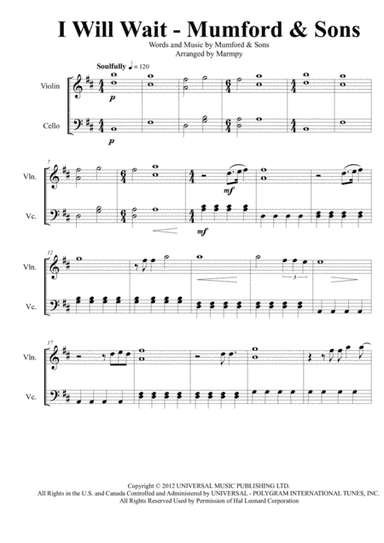 I Will Wait (arr. Marmpy)