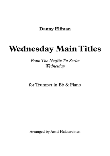 Wednesday Main Titles (arr. Antti Hakkarainen)