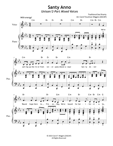 Santy Anno (Unison/2-Part) (arr. Carol Troutman Wiggins)
