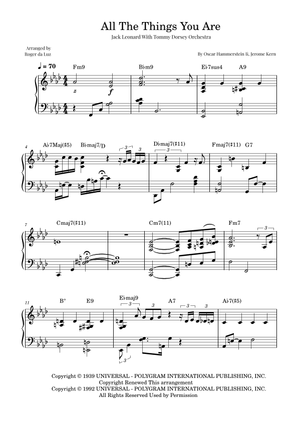 All The Things You Are (arr. Roger da Luz)