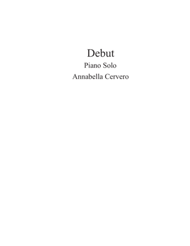 Debut, for solo piano