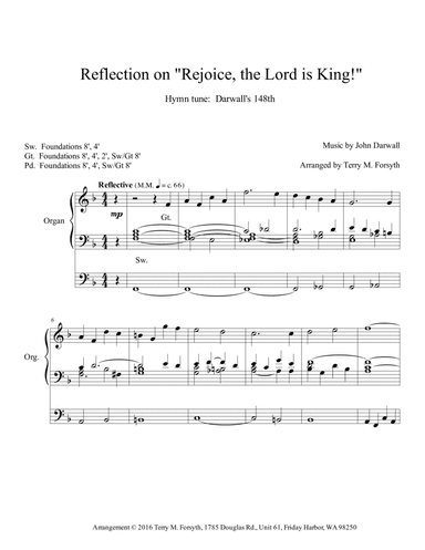"Rejoice, the Lord Is King!" - Reflection (arr. Forsyth Publishing)