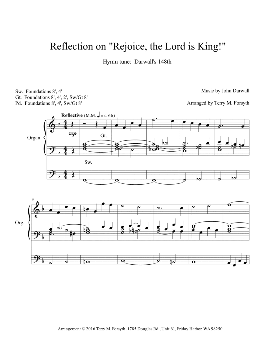 "Rejoice, the Lord Is King!" - Reflection (arr. Forsyth Publishing)