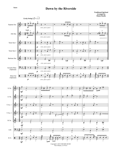 Down by the Riverside - Sax Quintet arranged in Trad. New Orleans Brass Band Style (arr. Dennis Ruello)