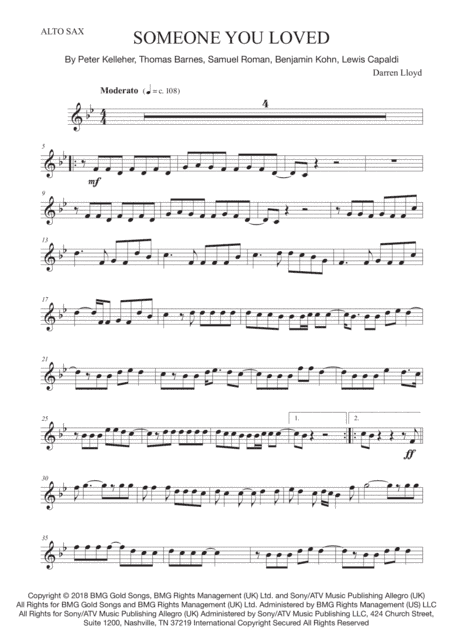 Someone You Loved (arr. Darren Lloyd)