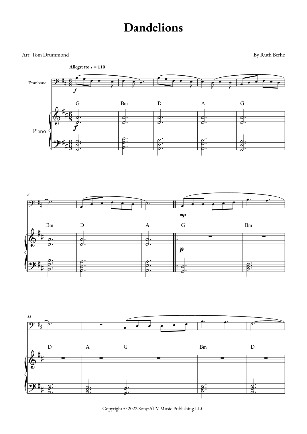 Dandelions (arr. Tom Drummond)