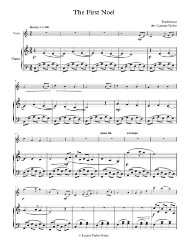 The First Noel - Violin and Piano (arr. Lauren Taylor)