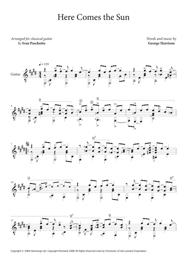 Here Comes The Sun (arr. Ivan Paschoito)