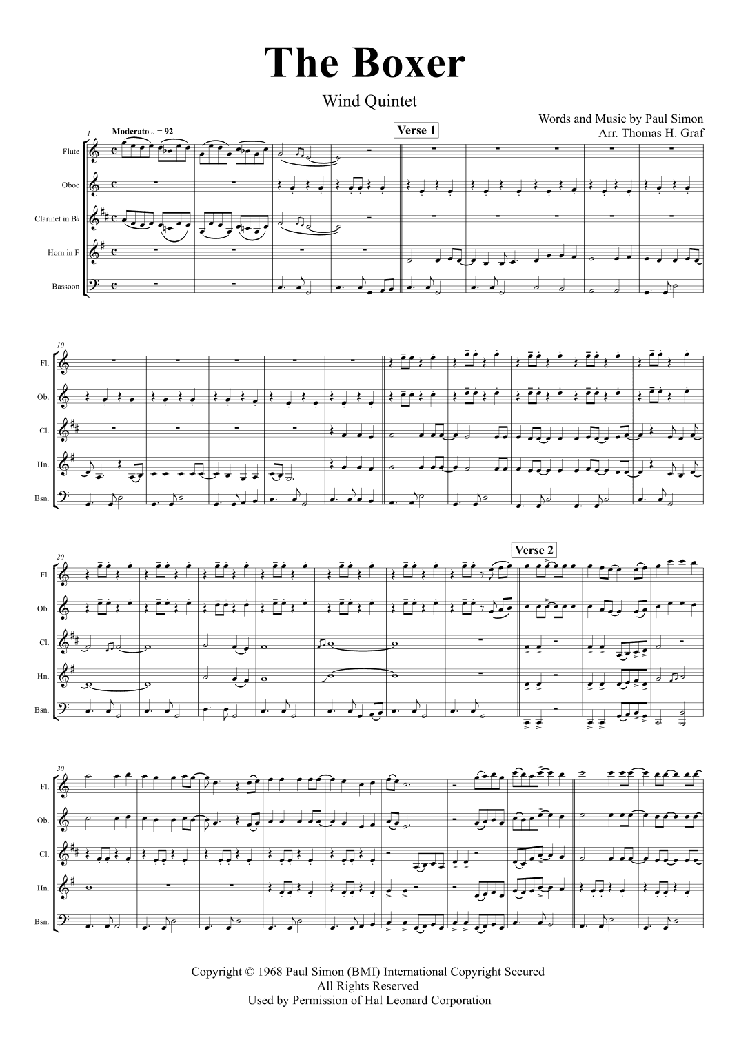 The Boxer (arr. Thomas H. Graf)