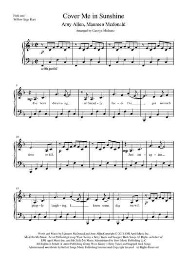 Cover Me In Sunshine (arr. Carolyn Medrano)