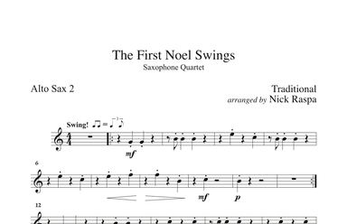 The First Noel Swings - Sax Quartet (AATB) Alto Sax 2 part (arr. Nick Raspa)