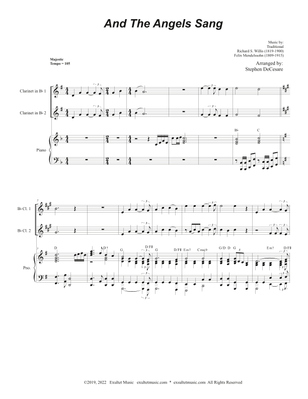 And The Angels Sang (Duet for Bb-Clarinet) (arr. Stephen DeCesare)
