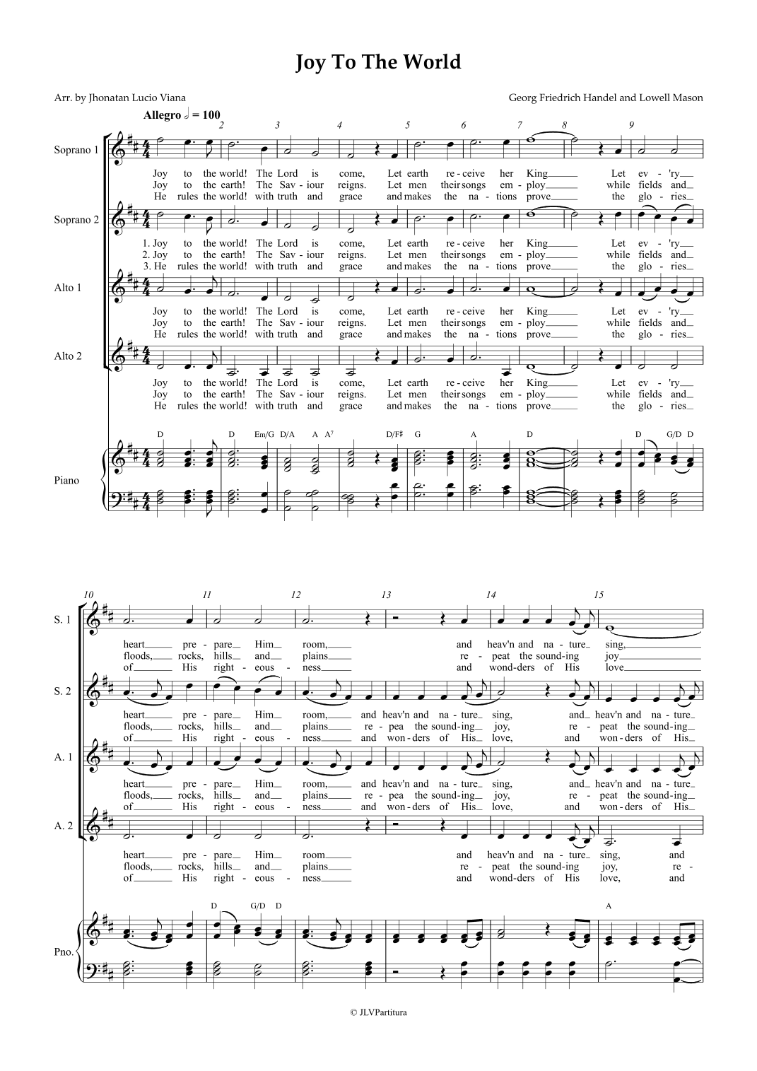 Joy To The World (arr. Jhonatan Lucio Viana)