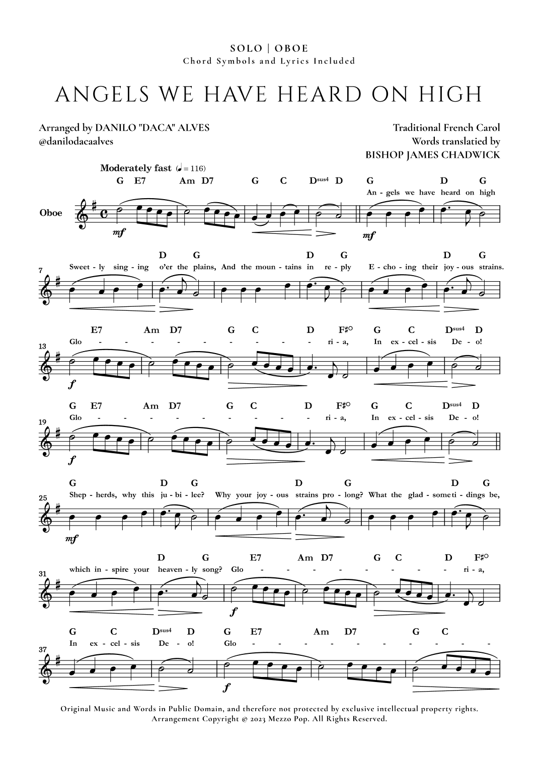 Angels We Have Heard On High (arr. Danilo "Daca" Alves)