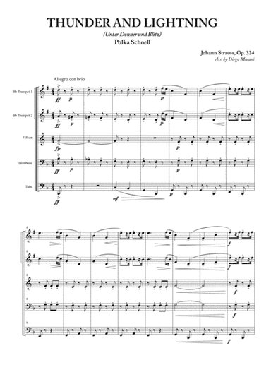 Thunder and Lightning for Brass Quintet (arr. Diego Marani)