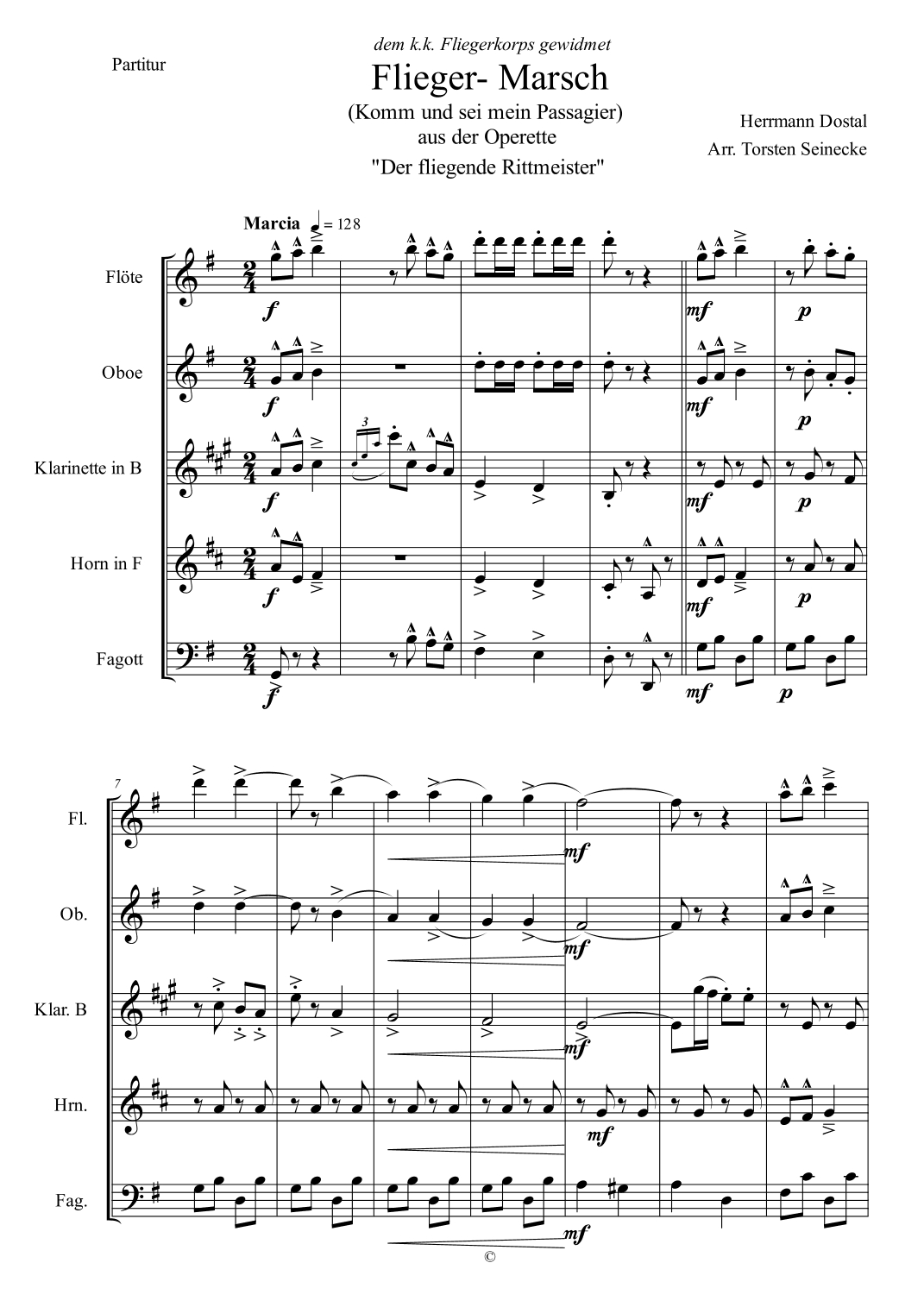Fliegermarsch aus der Operette 'Der fliegende Rittmeister' (arr. Torsten Seinecke)