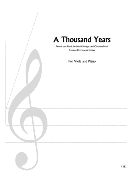 A Thousand Years (arr. Joseph Hasper)