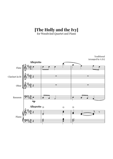 The Holly and the Ivy (arr. GDJ)