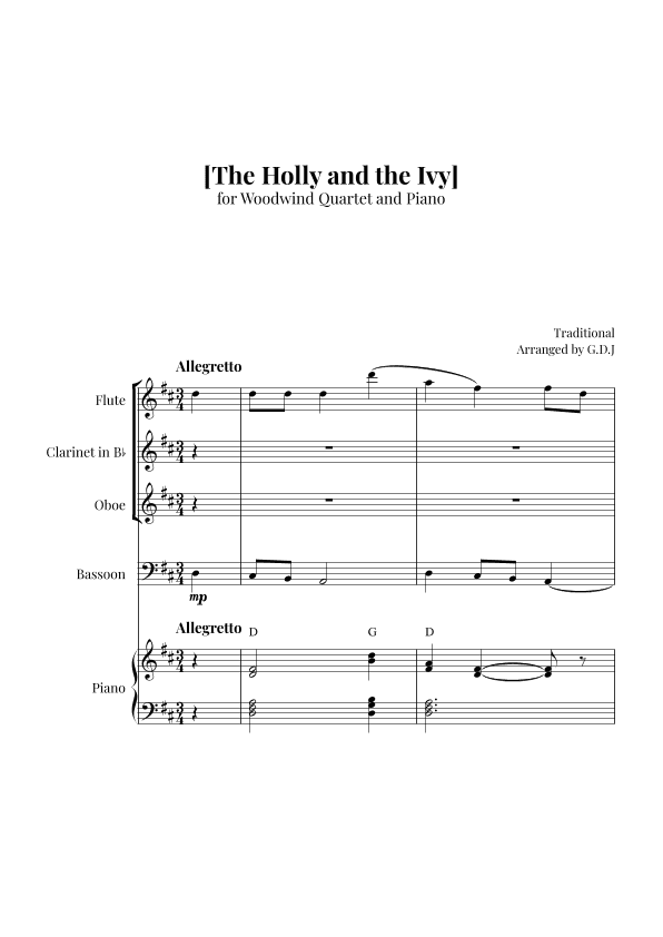 The Holly and the Ivy (arr. GDJ)