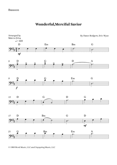 Wonderful, Merciful Savior (arr. Márcio Silva)