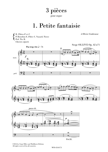 3 PIECES FOR ORGAN , OP. 42