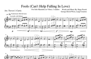 Fools (can't Help Falling In Love) (arr. Trevor J Curtis)