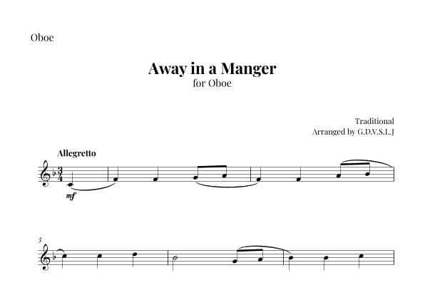 Away in a Manger (arr. G.D.V.S.L.J)
