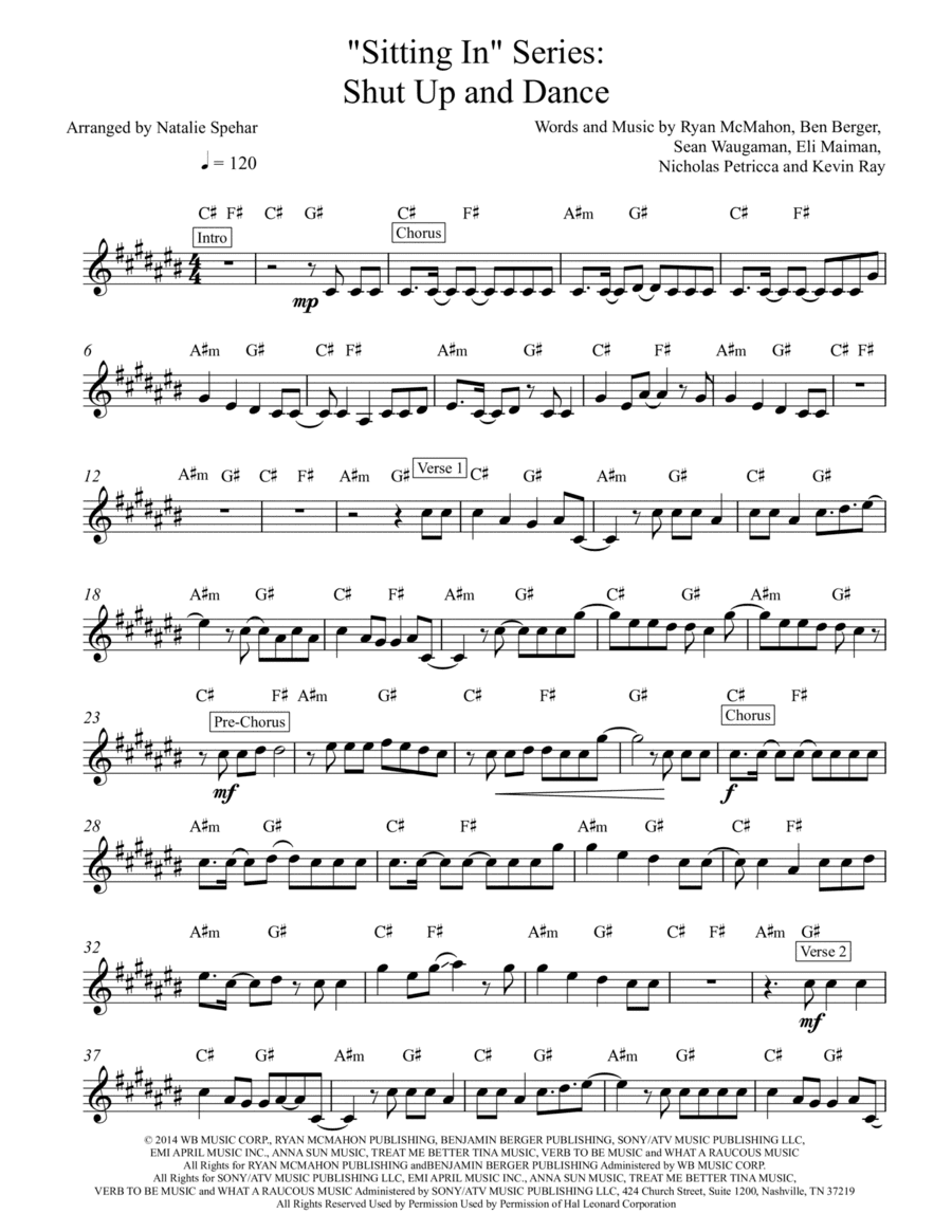 Shut Up And Dance (arr. Natalie Spehar)