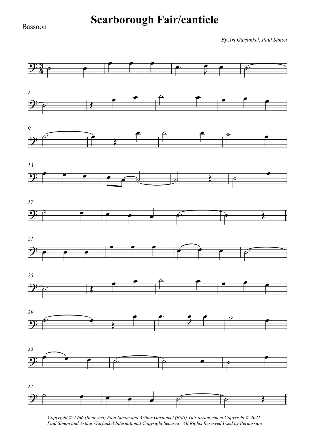 Scarborough Fair/canticle (arr. Wesley S. SIlva)
