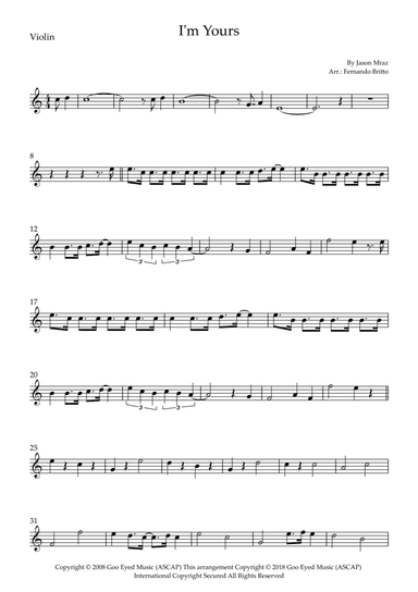 I'm Yours (arr. Fernando Britto)