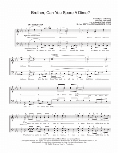 Brother, Can You Spare A Dime? (arr. David Wright)