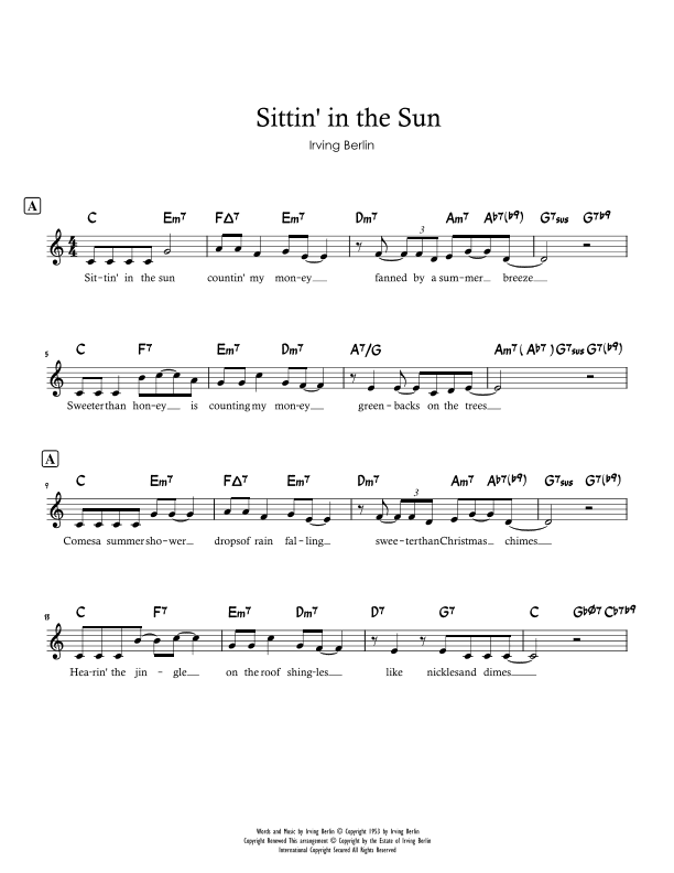 Sittin' In The Sun (arr. Charlie Lee)