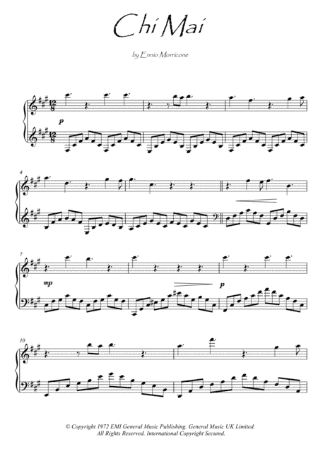 Chi Mai (arr. PianoSheetNow)