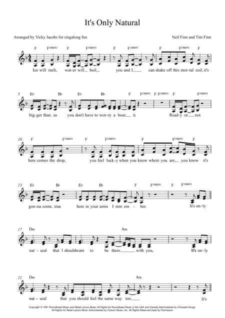 It's Only Natural (arr. Vicky Jacobs)