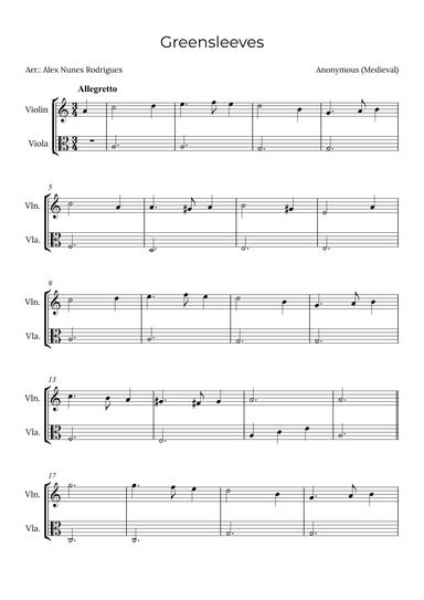 Greensleeves (arr. Alex Nunes Rodrigues)